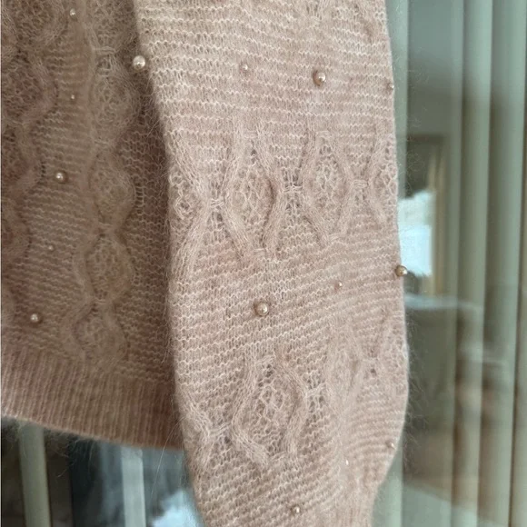 Sezane Mohair Cardigan with Pearl Accents - Picture 3 of 8